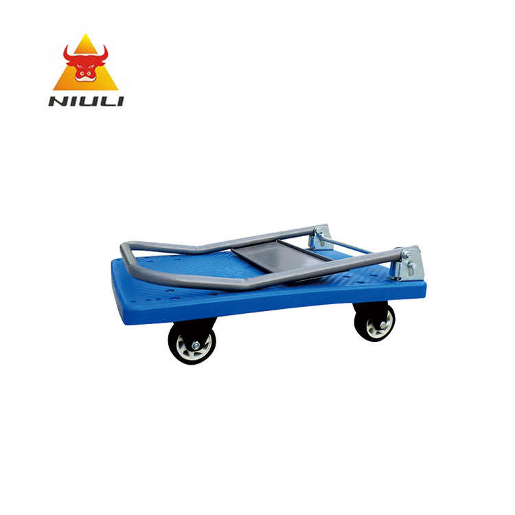 NIULI Supermercado Almacén Manipulación Carga Heavy Duty Mercancías Plataforma Camión Plástico 300KG Trolley Carro de mano