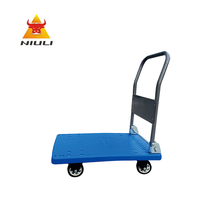 NIULI Supermercado Almacén Manipulación Carga Heavy Duty Mercancías Plataforma Camión Plástico 300KG Trolley Carro de mano
