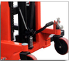 NIULI Hand Pallet Lifter Stacker Carretilla elevadora hidráulica Wide Straddle Manual Stacker con pata ajustable
