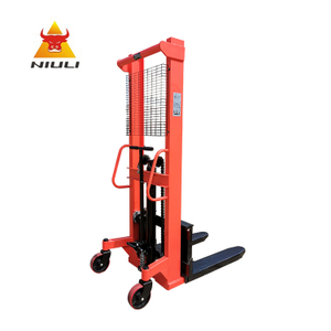 NIULI Hand Manual Pallet Operated Stacker Hidráulico 1.6m Lifting Pallet Stacker Carretilla elevadora