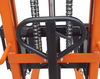 NIULI Hand Pallet Lifter Stacker Carretilla elevadora hidráulica Wide Straddle Manual Stacker con pata ajustable