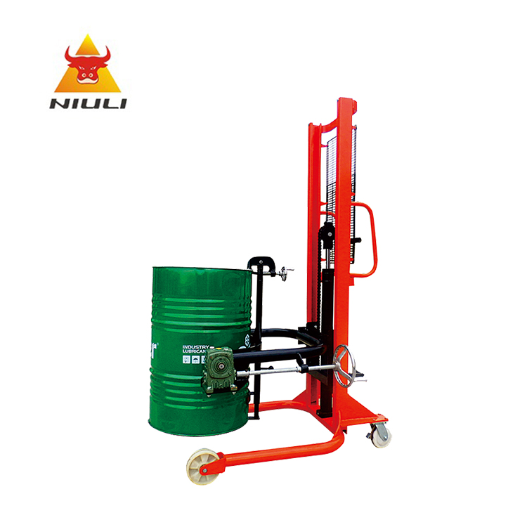 Apilador manual de tambores de aceite NIULI Equipo de elevación de camiones Carretilla elevadora manual hidráulica Levantador de agarre de tambor de aceite