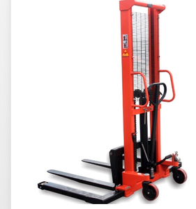 Apilador de mano manual ajustable con patas a horcajadas