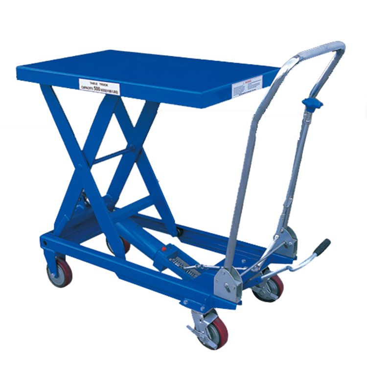 NIULI, 500kg, mesas de carretilla elevadora de tijera doble manual hidráulica Flexible para precio de elevación de hombre